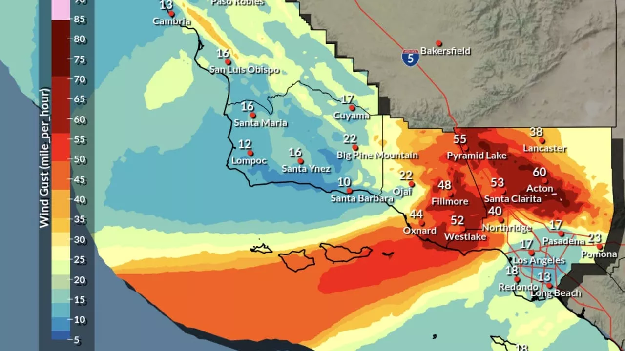 Southern California faces critical wildfire threat from Santa Ana winds up to 80 mph