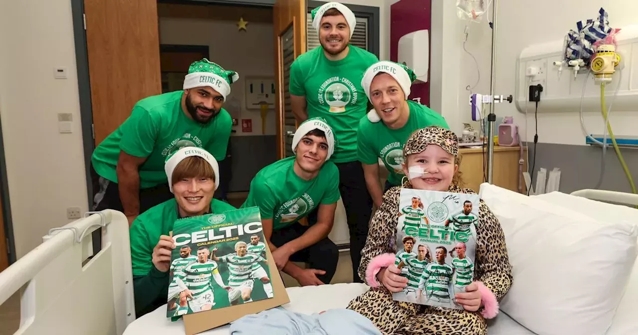 Celtic-mad girl at Glasgow children's hospital thrilled with surprise visit from Hoops hero