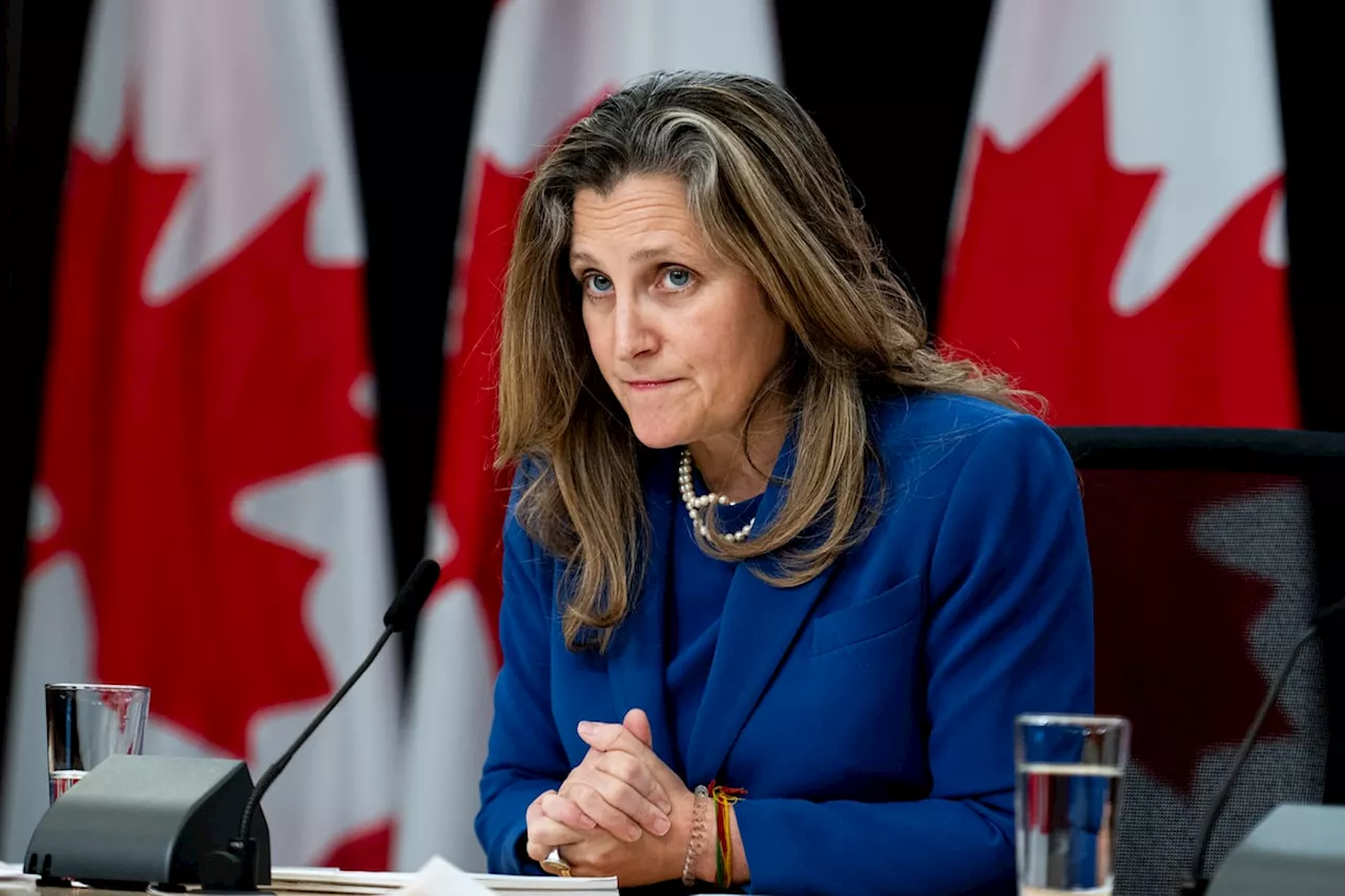 Freeland announces fall economic statement will be released on Dec. 16