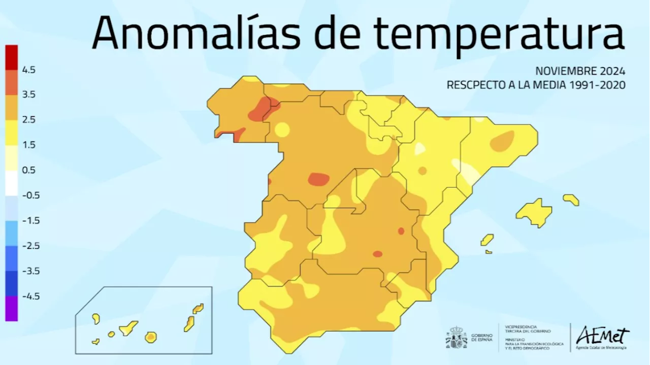 El pasado noviembre, el más cálido de la serie histórica en España