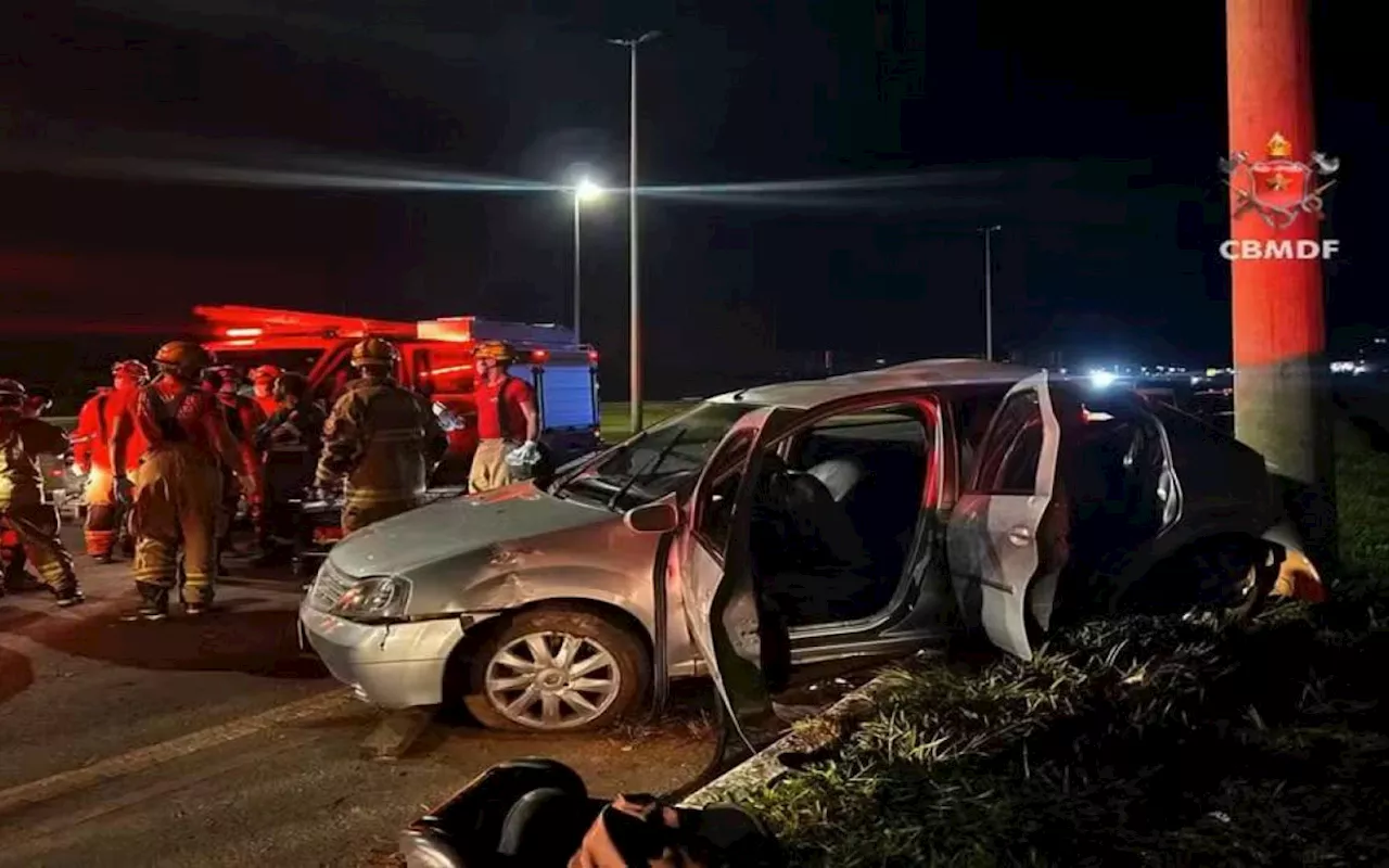 Criminosos furtam viatura do Corpo de Bombeiros durante atendimento em rodovia no DF