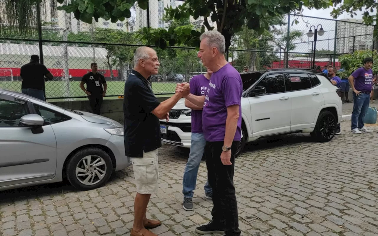 Na Gávea para eleição, Landim defende Dunshee: 'Continuar fazendo o melhor para o Flamengo'