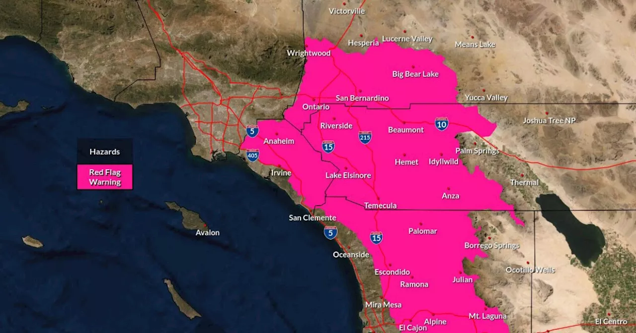 Red flag warning issued due to Santa Ana winds