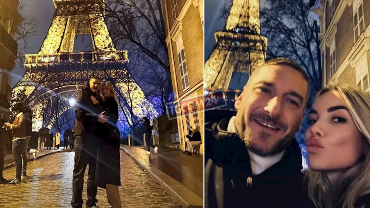 Francesco Totti a Parigi, innamorato sotto la Tour Eiffel con Noemi Bocchi