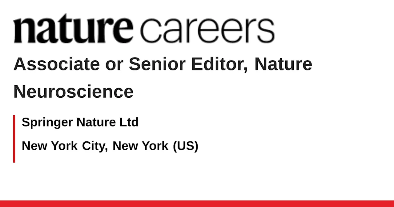 Associate or Senior Editor, Nature Neuroscience - New York City, New York (US) job with Springer Nature Ltd