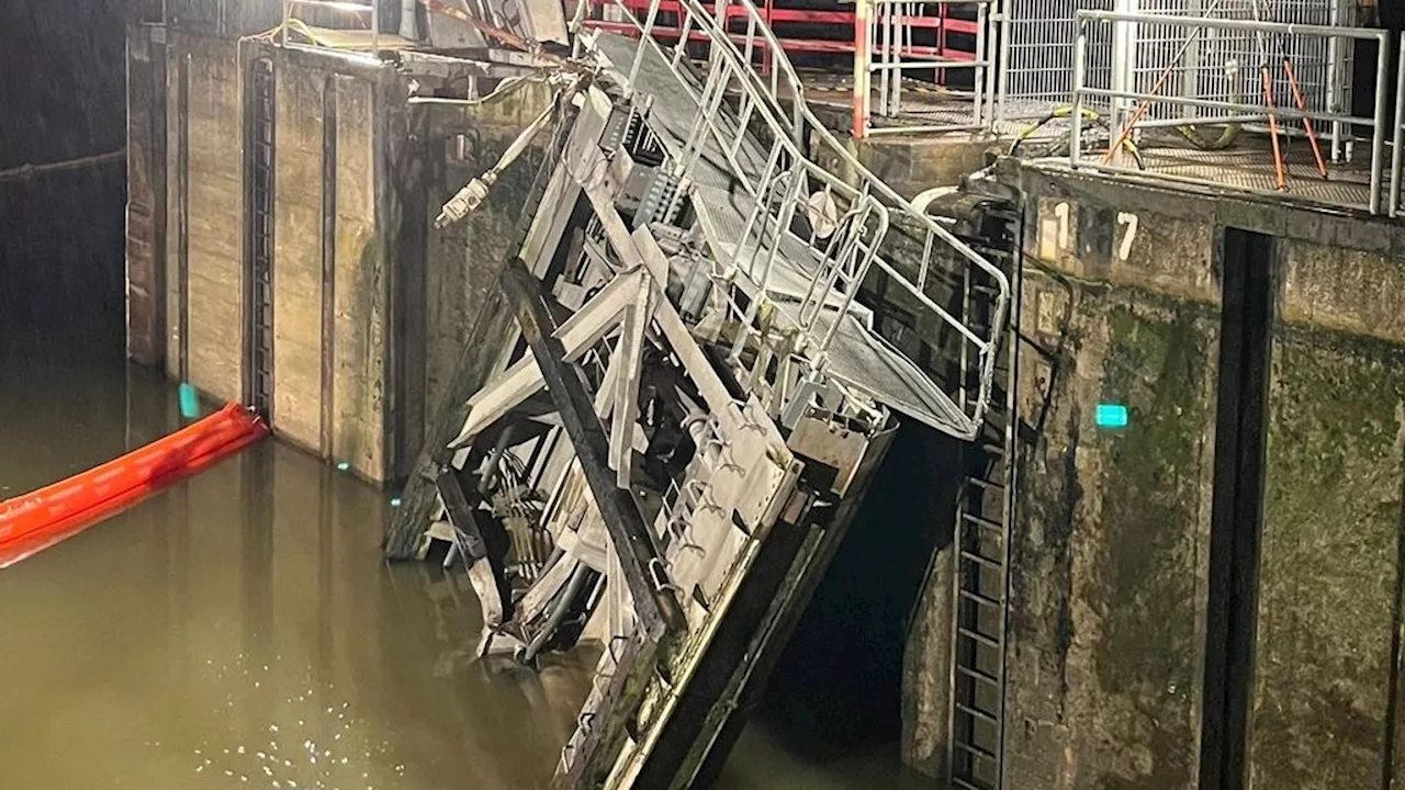 Sluis geramd, maandenlang geen scheepvaart op de Moezel