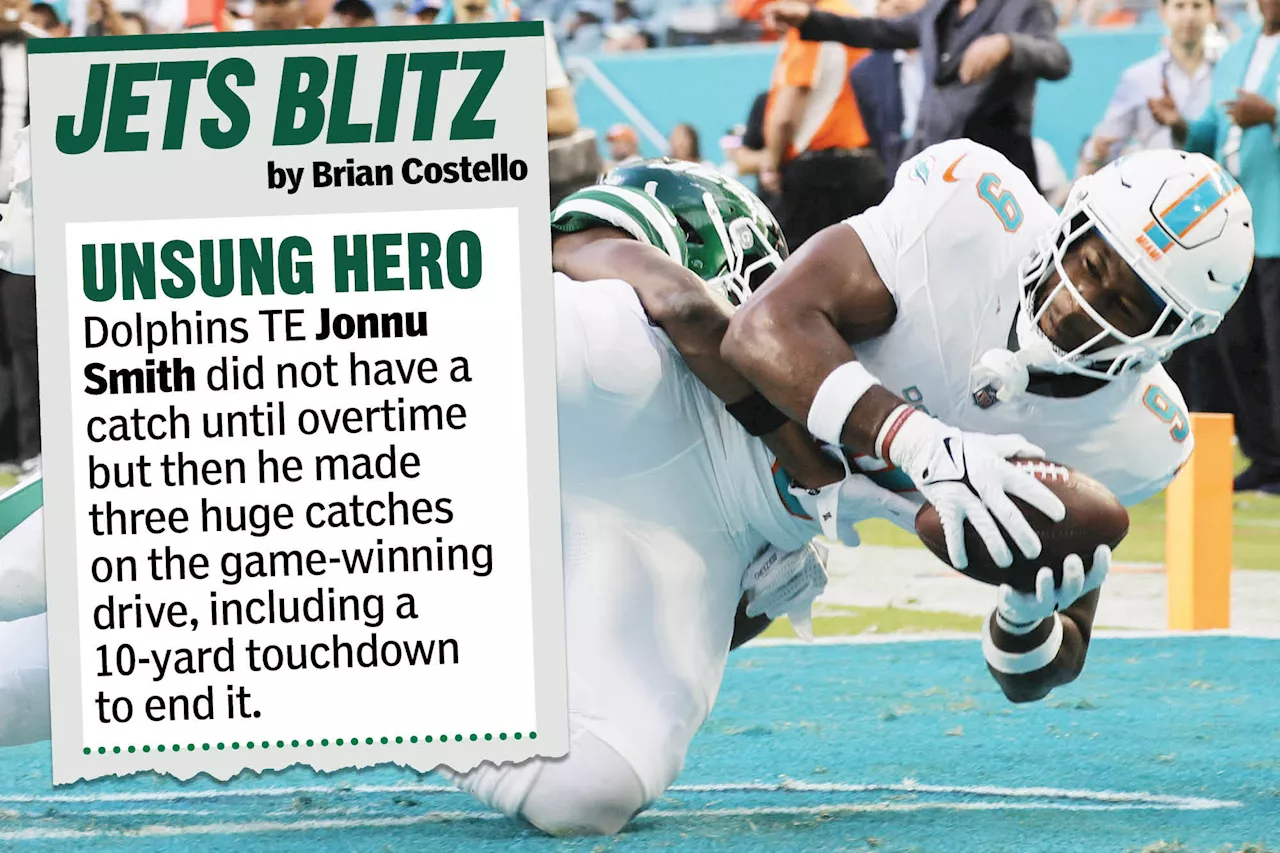 Heroes, zeros from Jets' miserable OT loss to Dolphins: Jonnu Smith seals Gang Green's fate