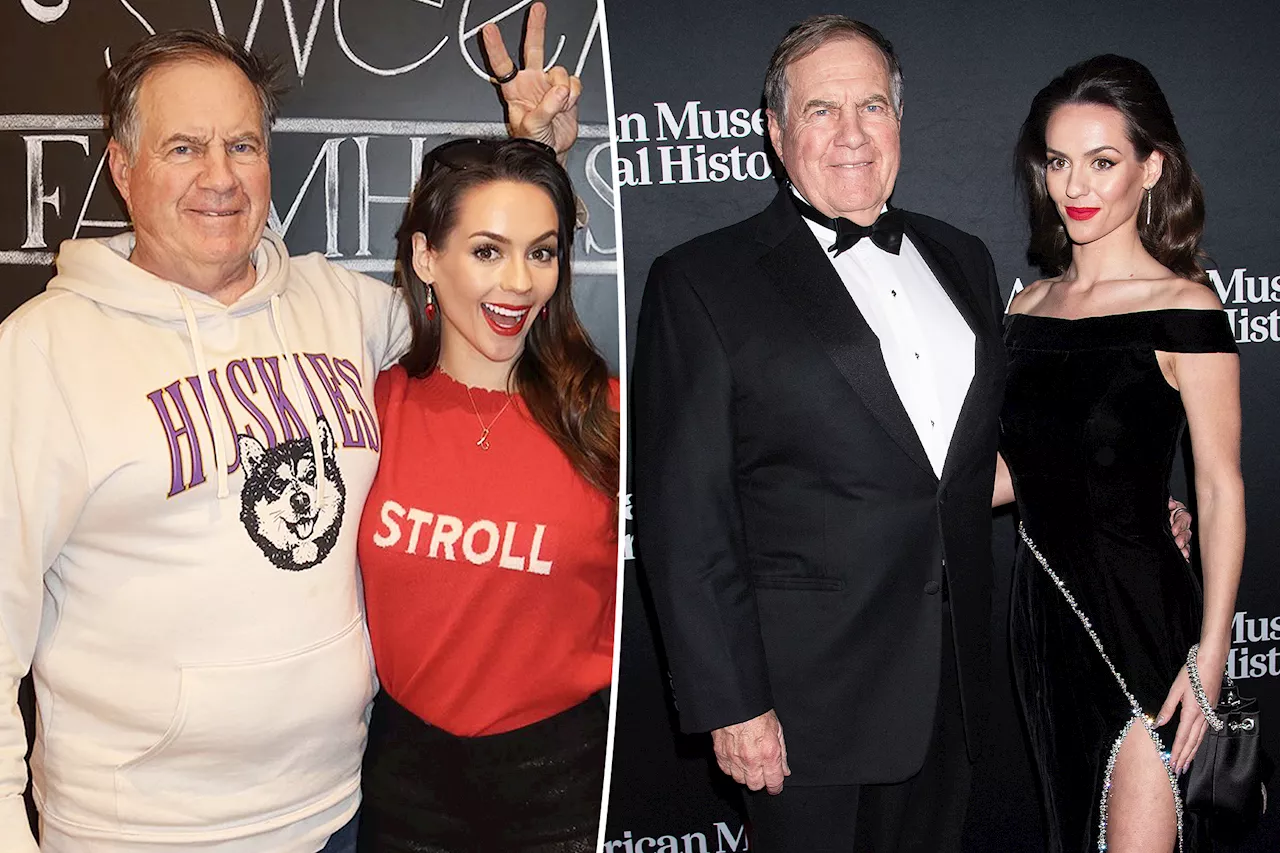 Bill Belichick, 72, and Jordon Hudson, 24, pose for playful holiday photo