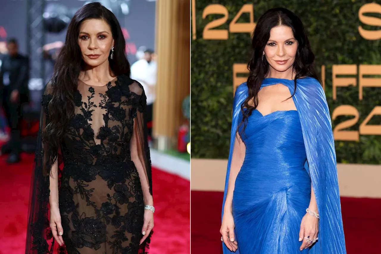 Catherine Zeta-Jones brilla en la alfombra con la tendencia de la capa y más famosas se apuntan