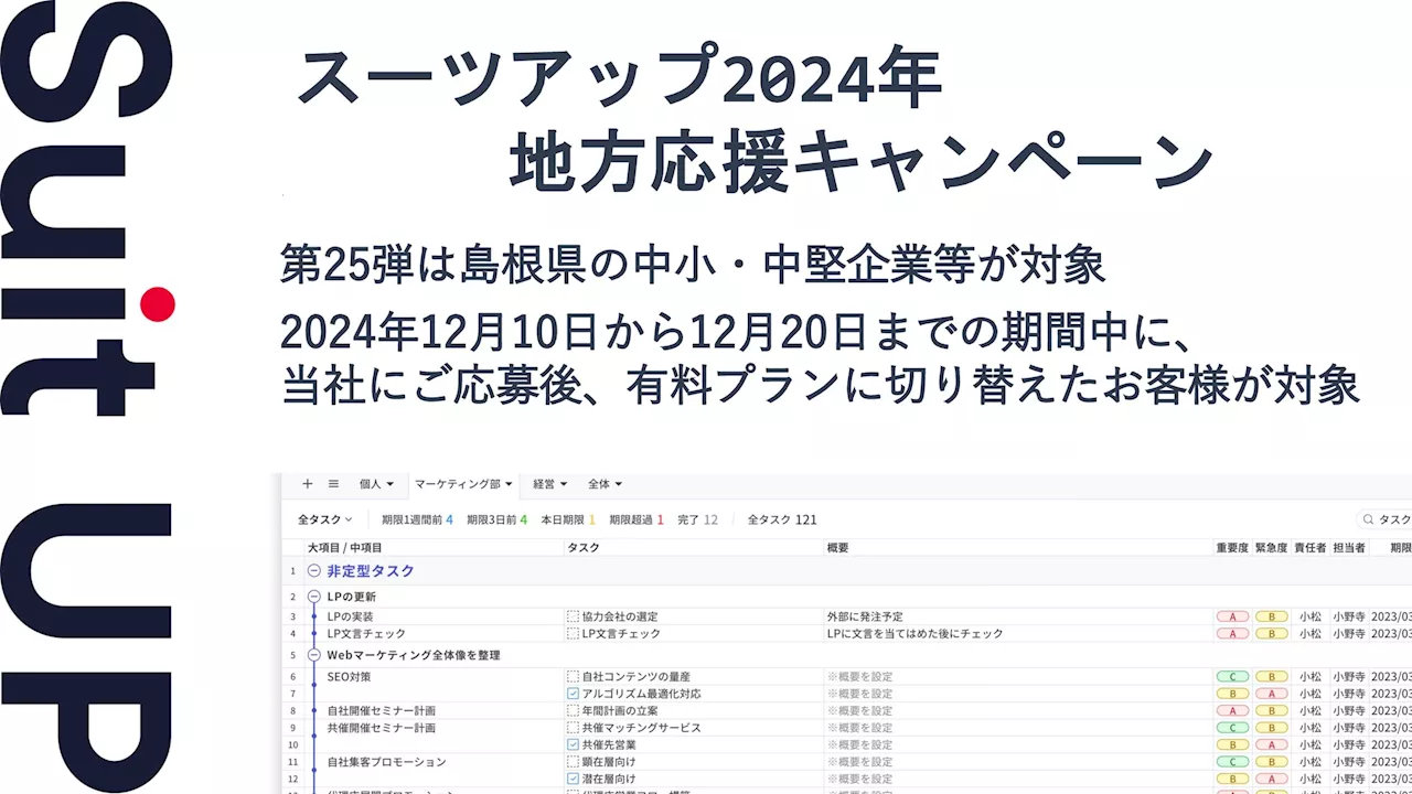 「スーツアップ2024年地方応援キャンペーン」第25弾（島根県）のお知らせ