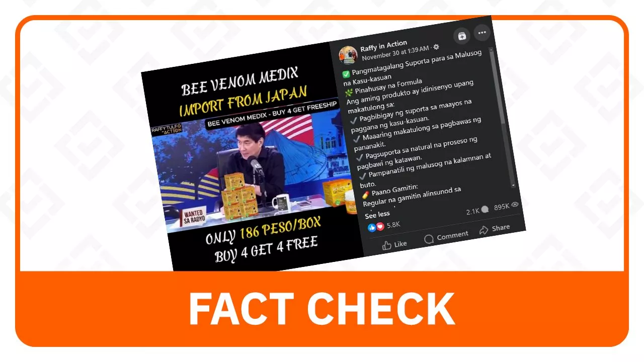 FACT CHECK: Raffy Tulfo ad for joint pain ‘cure’ is AI-manipulated