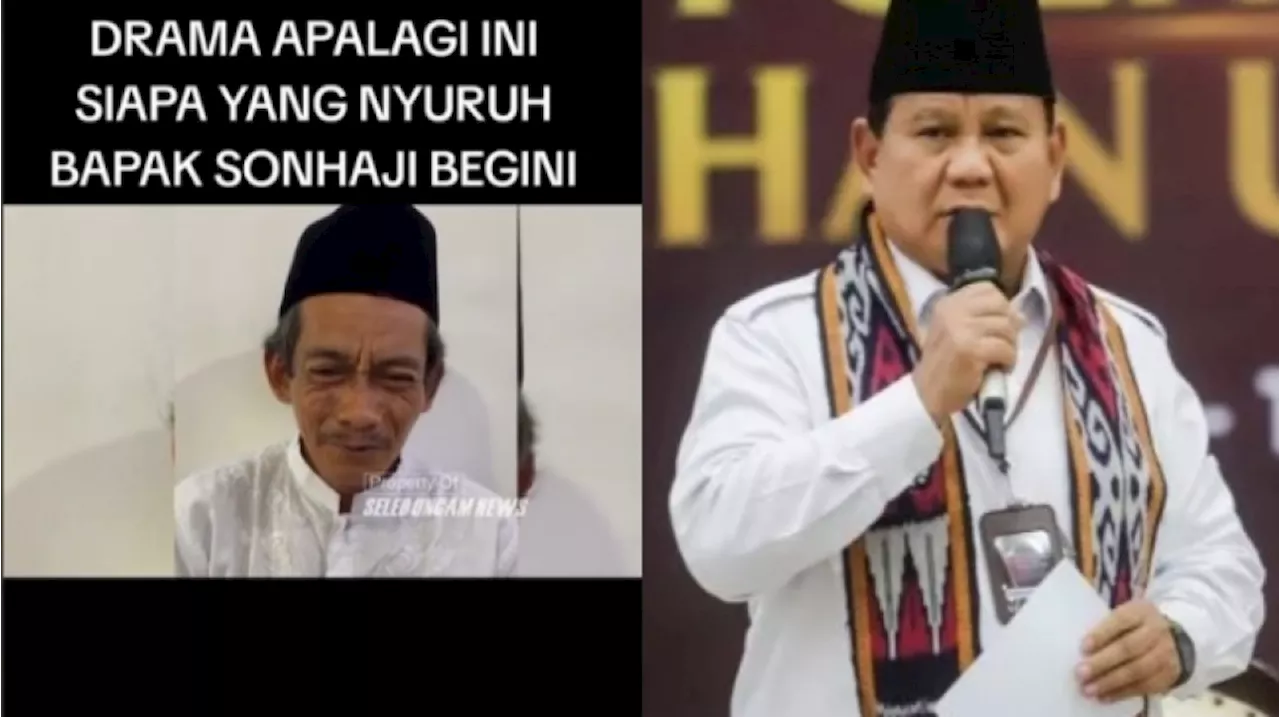 Detik-detik Sunhaji Penjual Es Teh Nangis Memohon ke Prabowo usai Didatangi Gus Miftah