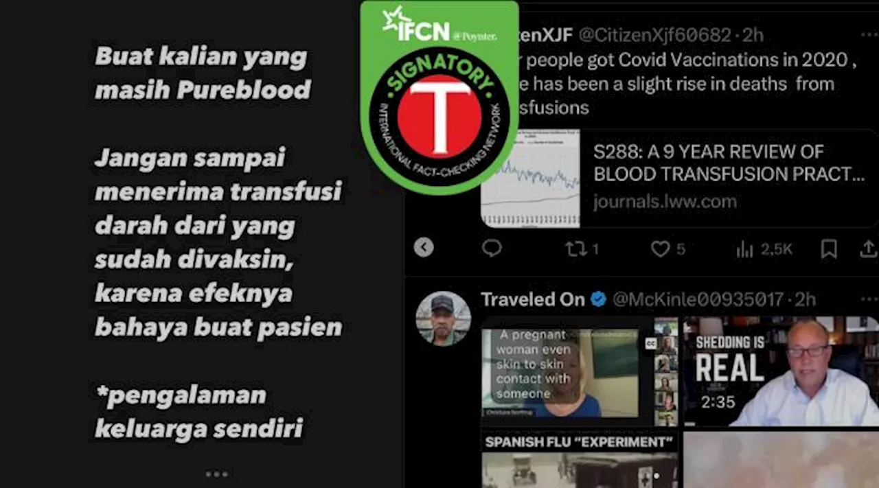 Keliru, Riset soal Bahaya Transfusi Darah dari Orang yang Disuntik Vaksin COVID-19