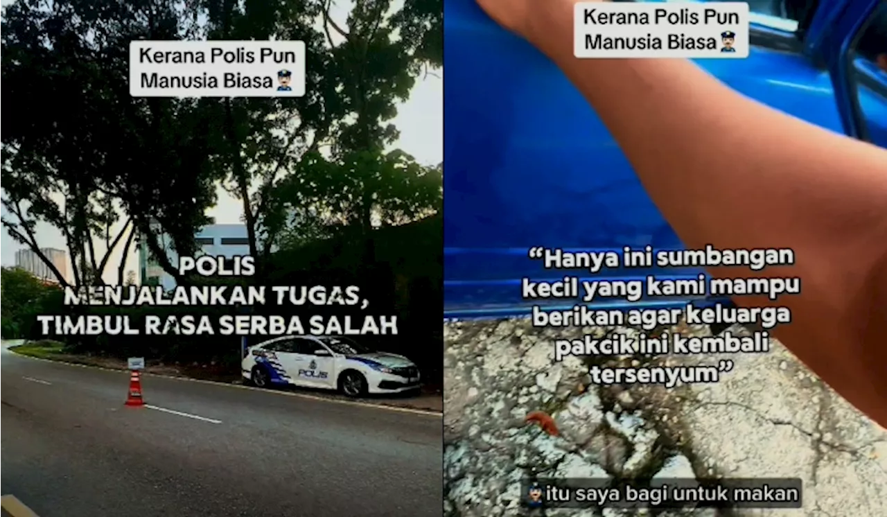 [Video] Anggota Polis Bantu Keluarga Susah Selepas Keluarkan Saman Raih Pujian Ramai