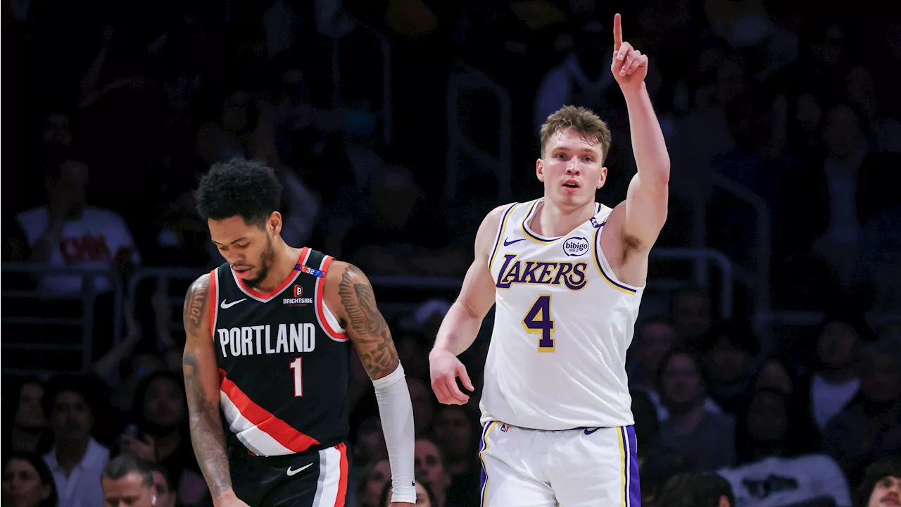 Without LeBron, Lakers roll past Trail Blazers to end three-game skid