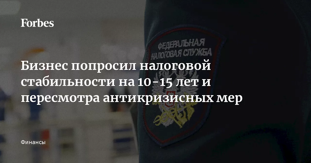 Бизнес попросил налоговой стабильности на 10-15 лет и пересмотра антикризисных мер