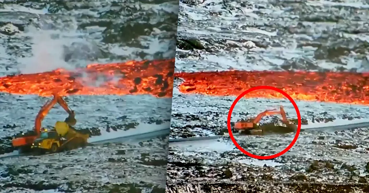 Watch Workers Desperately Try to Stop Oncoming Lava