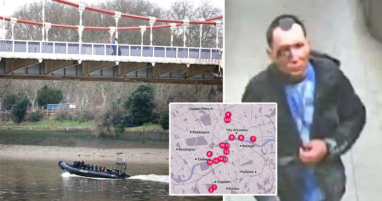 Map shows Abdul Ezedi's last movements as police search river for body