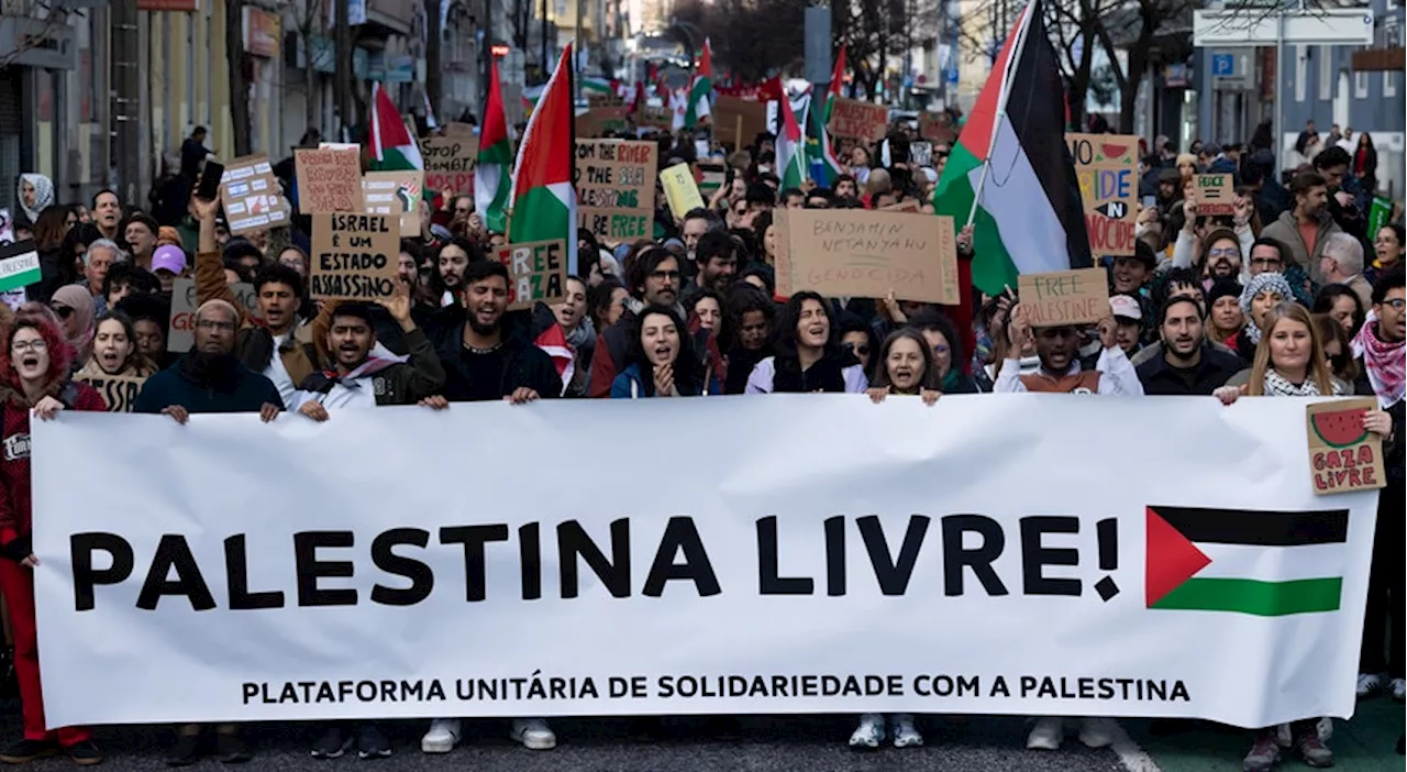 Marcha com judeus e palestinianos em Lisboa exige 'fim do genocídio' na Faixa de Gaza