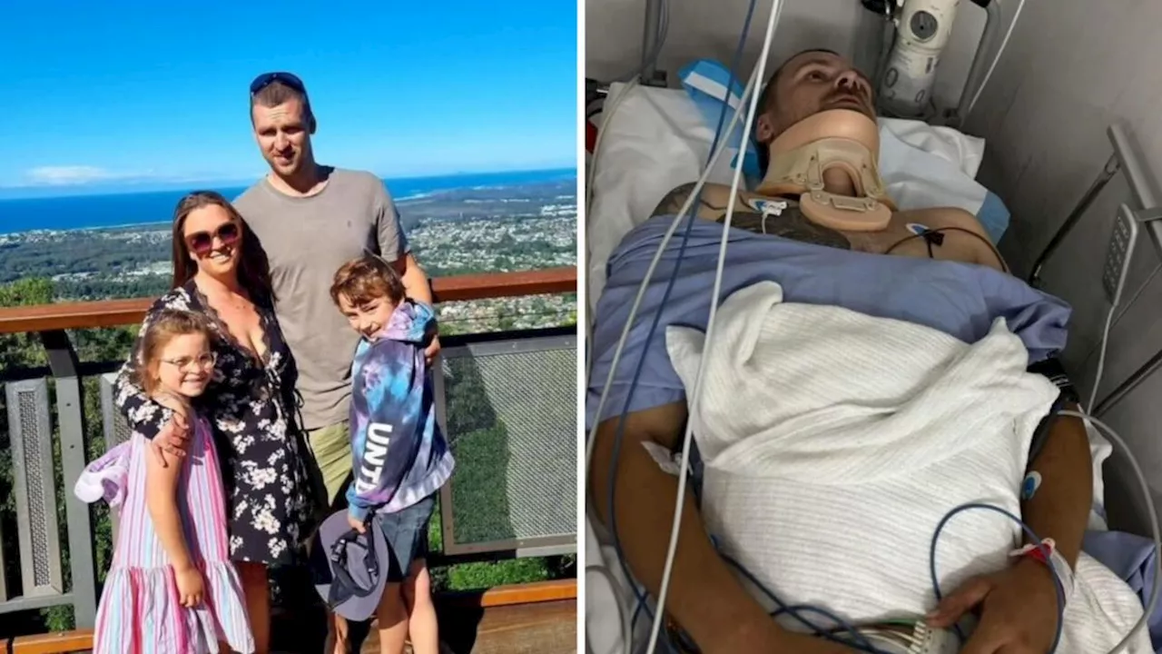 Community rallies around father-of-two Tyson Purcell, seriously injured in accident in Warrnambool, Victoria