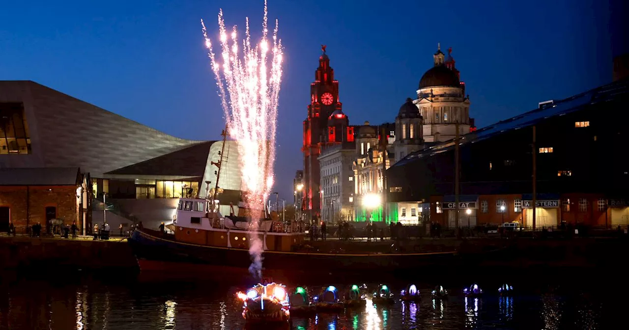 Huge crowds descend on Albert Dock for fire-breathing dragon