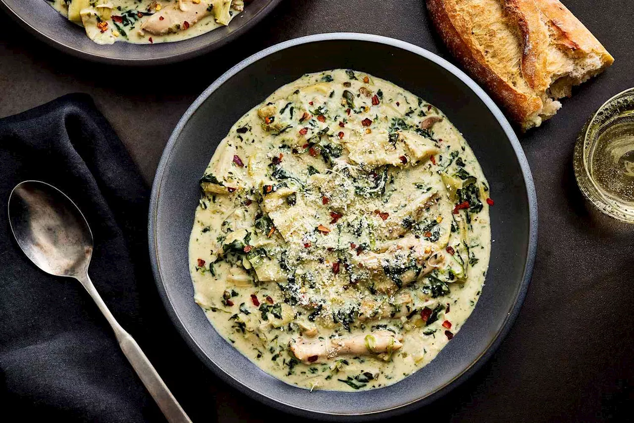 Eat Dip for Dinner With Creamy Spinach, Artichoke, and Chicken Stew