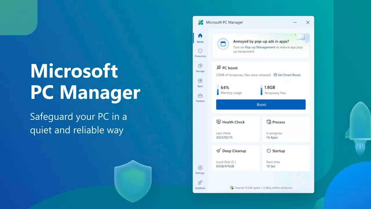 Microsoft's New PC Manager App Now Available For Windows 10 And 11