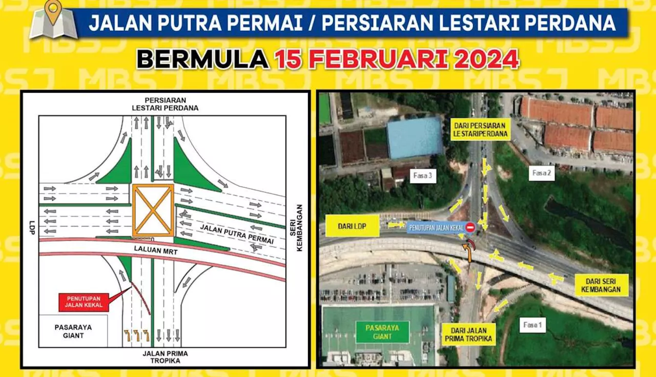 MBSJ announces permanent closure of Jalan Prima Tropika to Persiaran Lestari Perdana from Feb 15