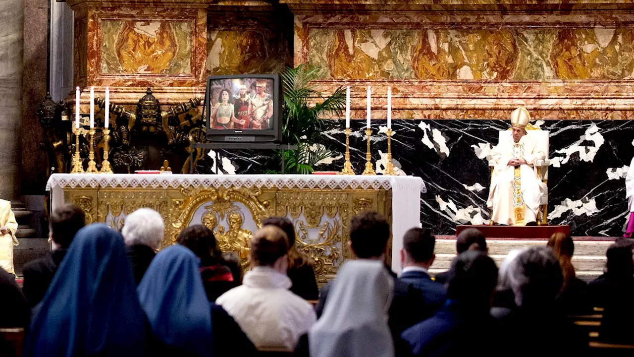 Hungover Pope Francis Plays Bible-Themed Movie During Morning Mass