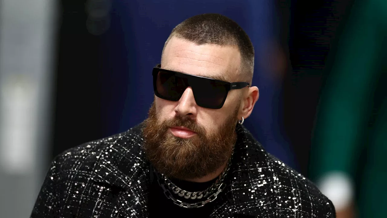 Travis Kelce Wears Custom Amiri To The 2024 Super Bowl