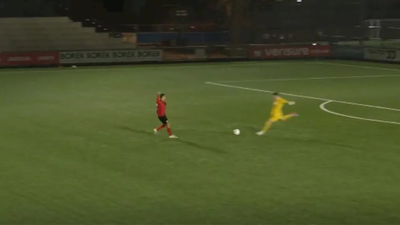 Goalkeeper scores outrageous goal from inside his own half – but doesn’t even realize