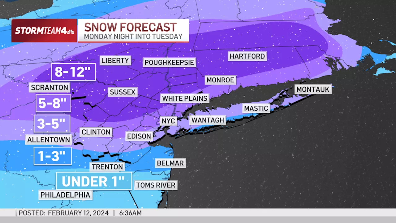 Projected snow totals rise for NYC; Hudson Valley could see a foot