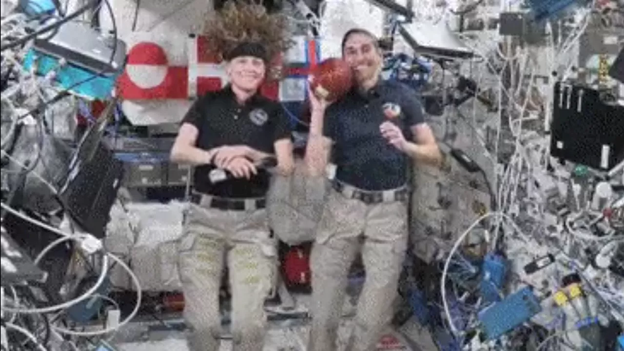 It's good! Space station astronauts toss football in zero-g for Super Bowl 2024 (video)