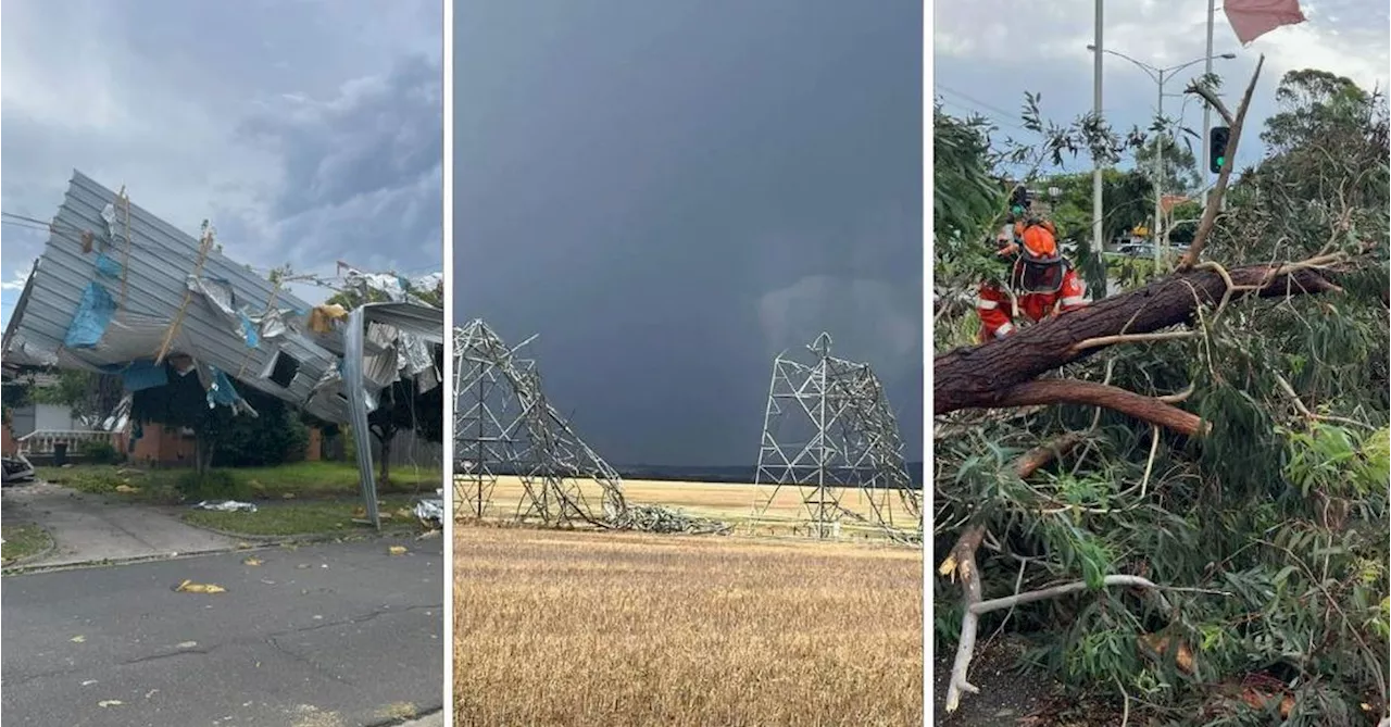 Power lines topple after volatile storms lash Victoria