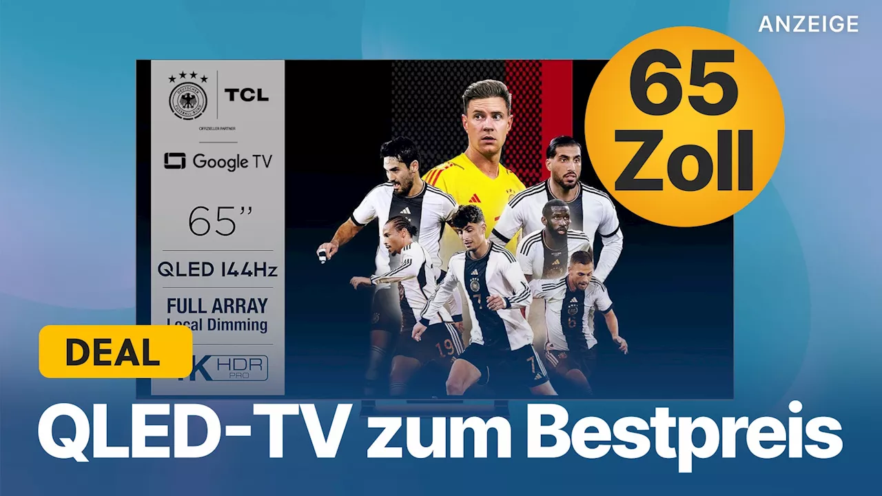 65 Zoll QLED 4K-Fernseher mit 144Hz-Display und HDMI 2.1 zum Bestpreis bei Amazon