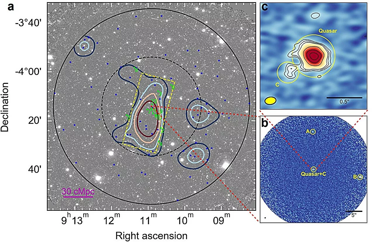 Astronomers discover massive protocluster around luminous quasar