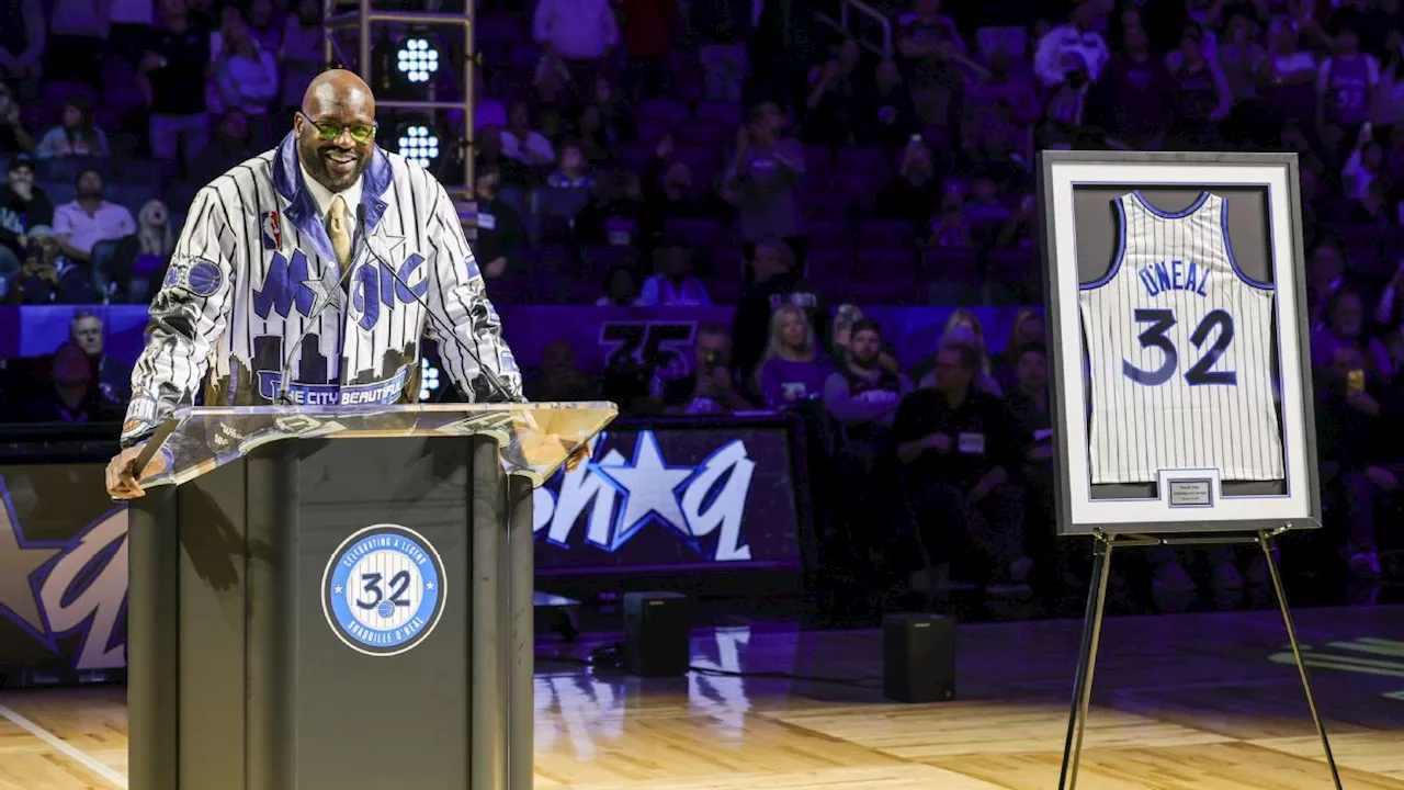 Shaquille O'Neal's No. 32 jersey first to be retired by Magic