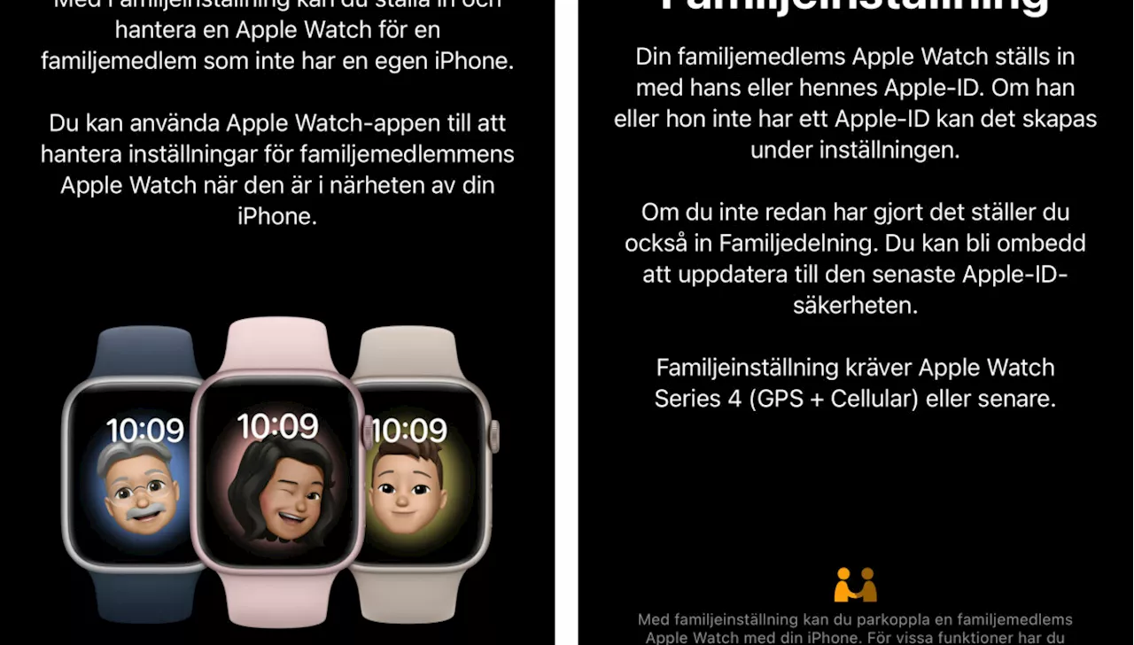 Använd en Apple Watch som barnklocka eller till någon utan Iphone