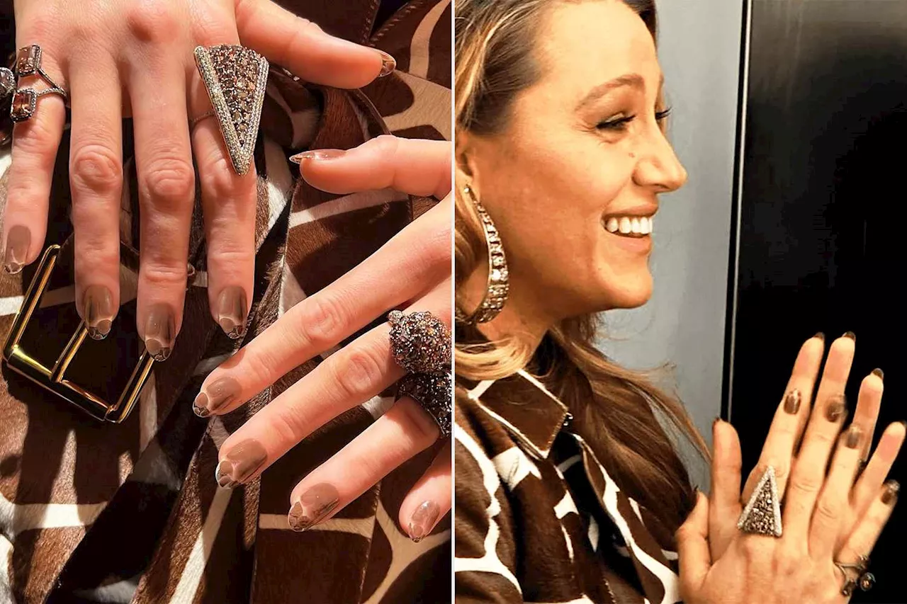 Blake Lively Rocks 'Mob Wife' Inspired Manicure to Match Her Animal Print Look at Michael Kors NYFW Show