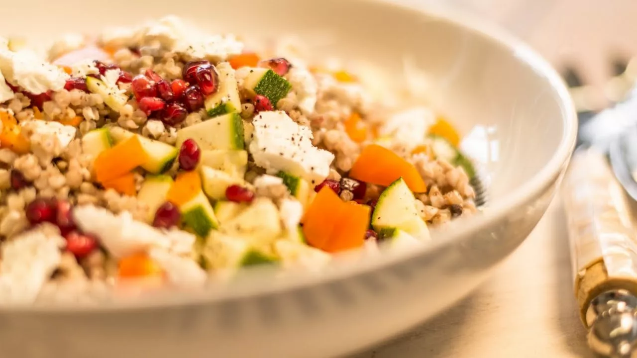 Gut Friendly Recipe: Feta and Pomegranate Buckwheat Salad