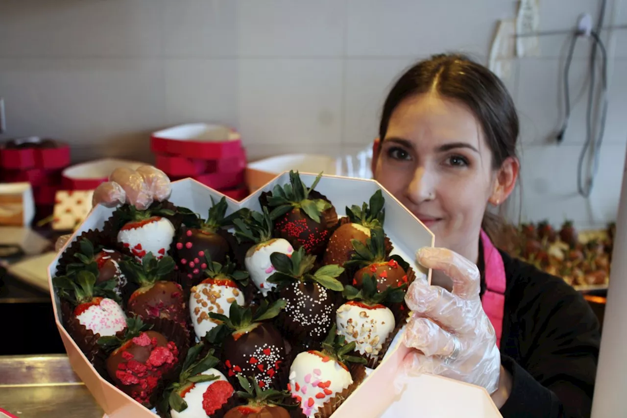 Chocolate-dipped strawberries and caramel apples make Valentine's Day a sweet occasion