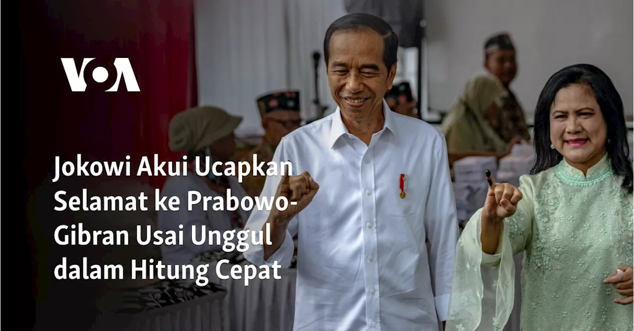 Jokowi Akui Ucapkan Selamat ke Prabowo-Gibran Usai Unggul dalam Hitung Cepat