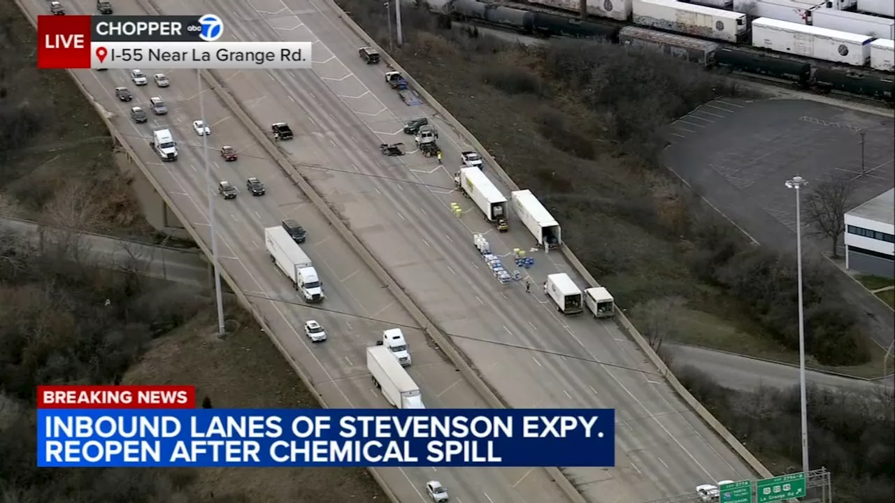 I-55 traffic: Lanes reopen in south suburbs after closures due to hazmat situation