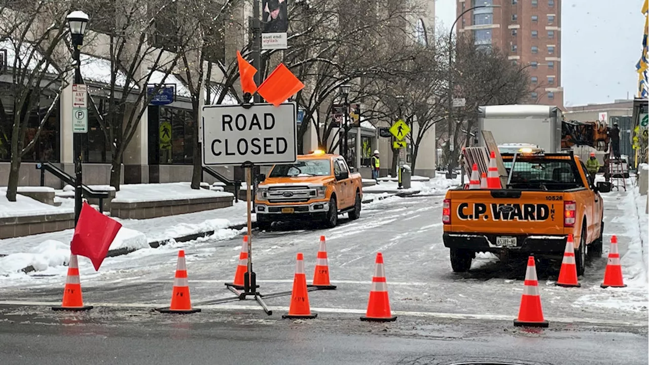 A portion of Gibbs Street closed on Feb. 18 for Eastman school building improvements