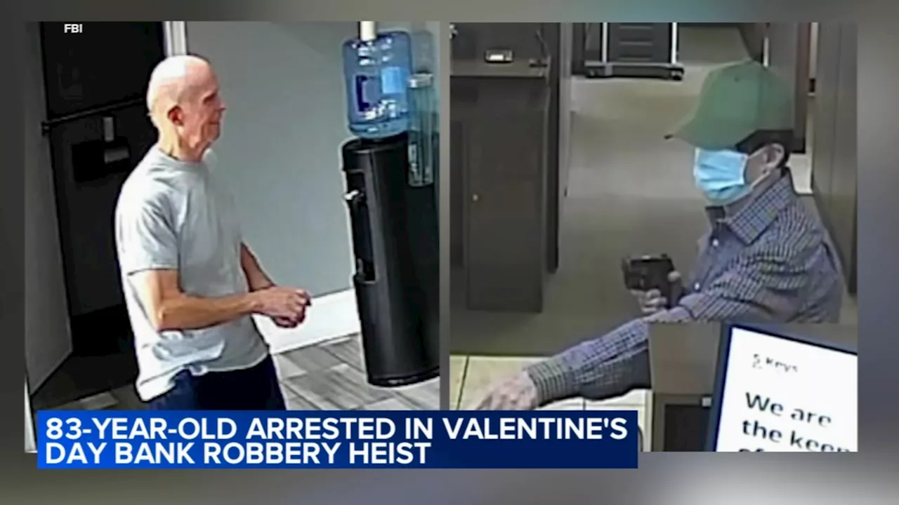 83-year-old connected to several suburban bank robberies, arrested after Valentine's Day heist: FBI