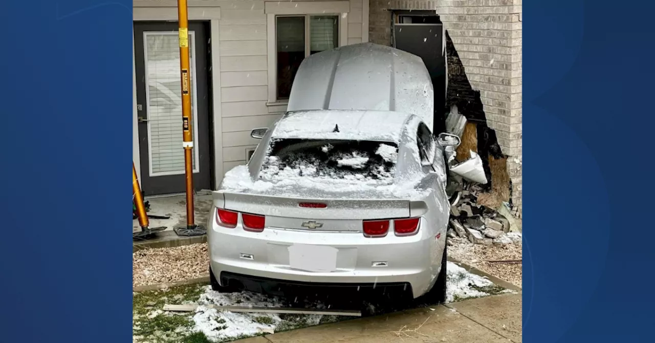 Slick roads cause car to crash into West Haven apartment complex