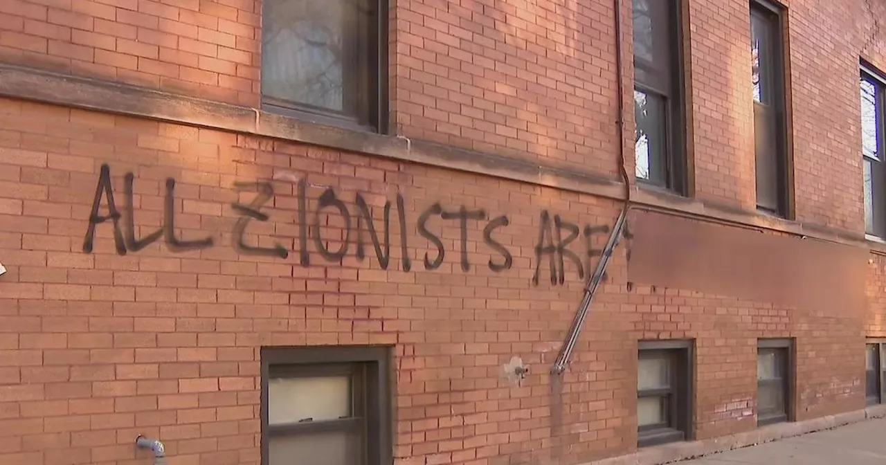 Anti-Israel graffiti found plastered on buildings in Chicago's Logan Square