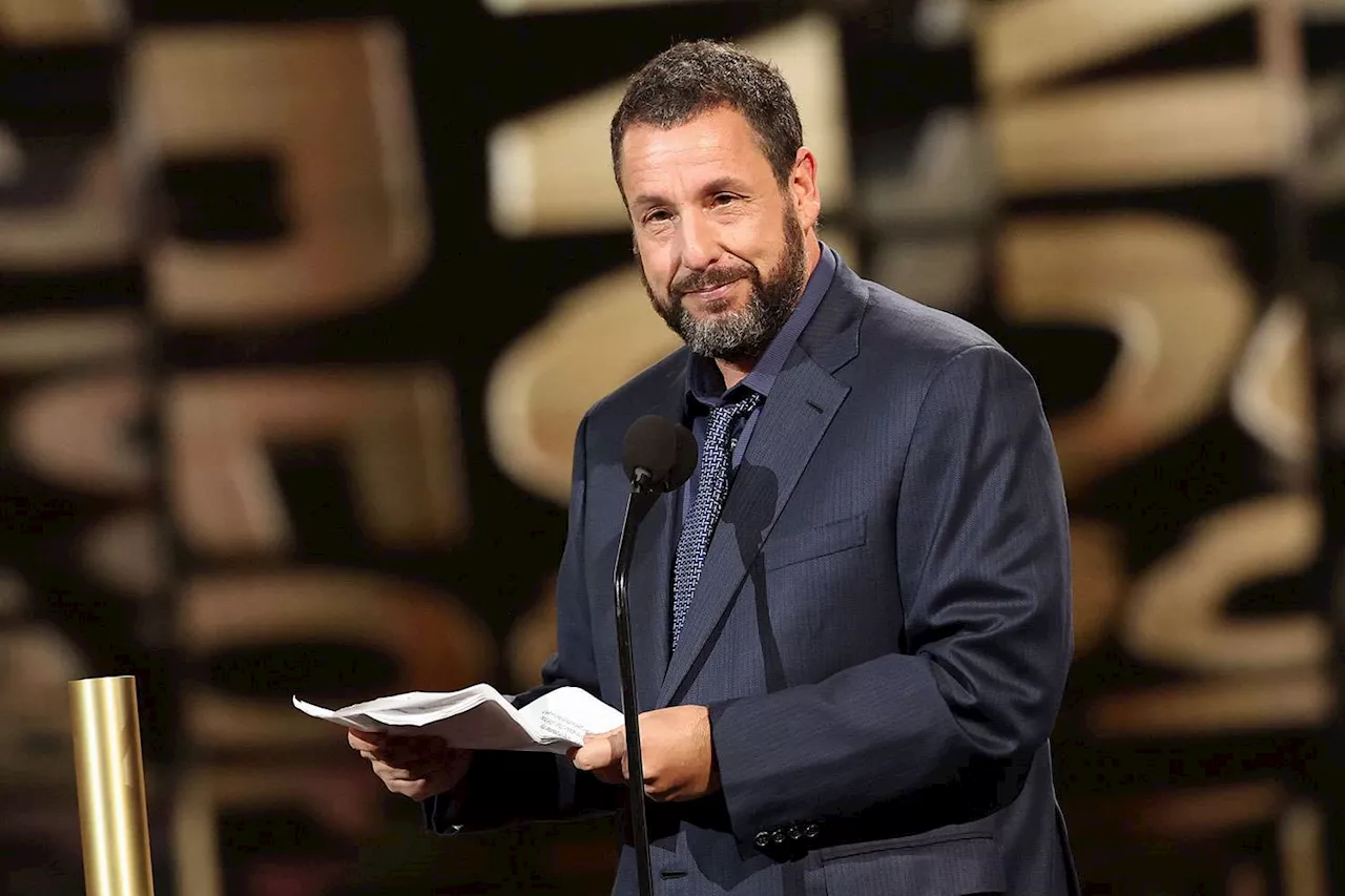 Adam Sandler delivers laughs with 'Sexiest Man' speech noting his 'finger-licking desirability'