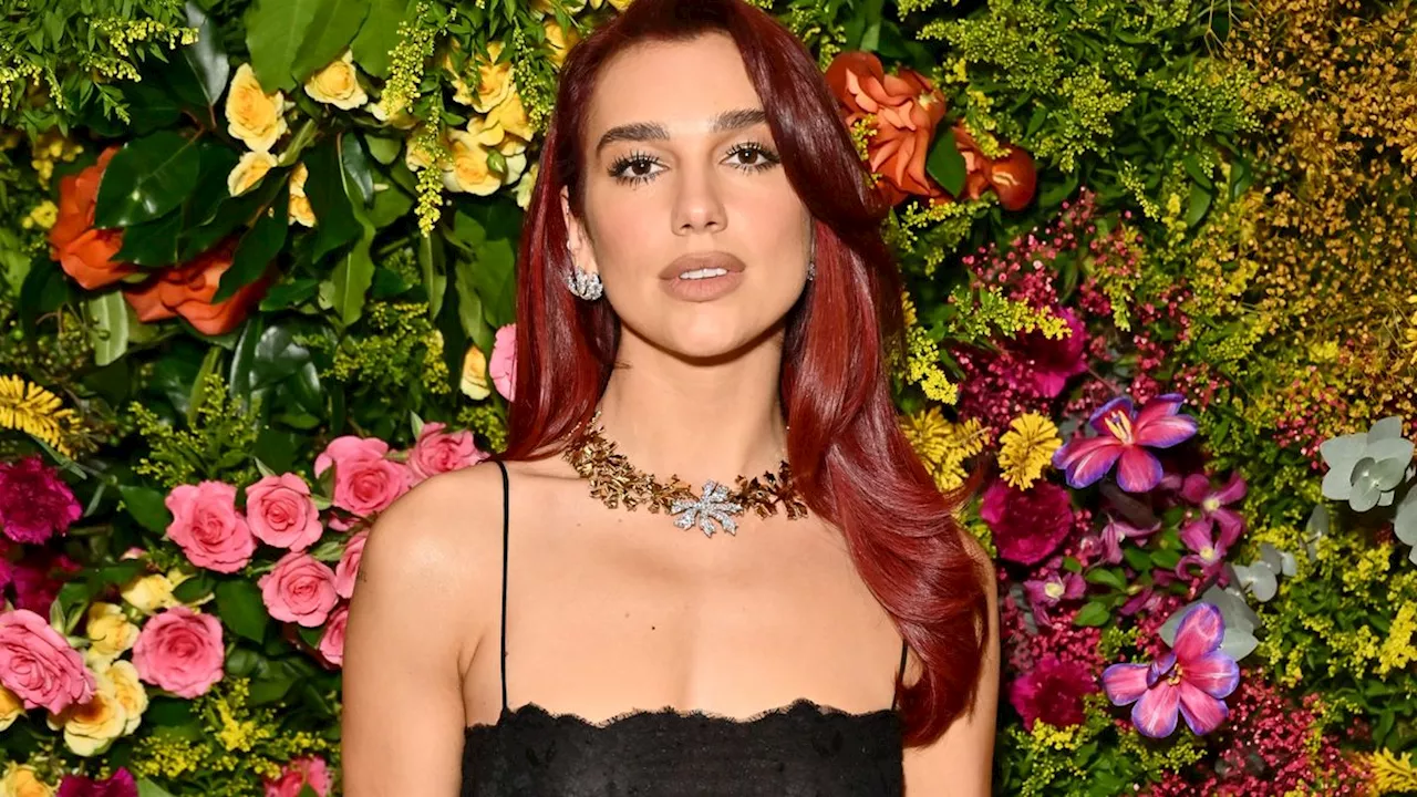 Dua Lipa Rocks Red Lace Dress at BAFTA Afterparty