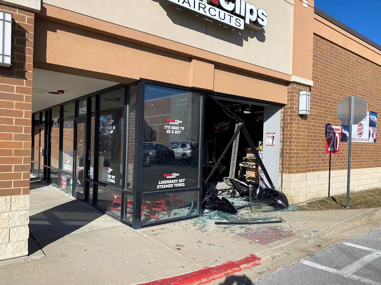 8 injured when vehicle slams into south suburban Sport Clips